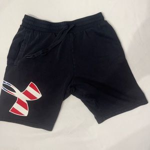 Under armour red white and blue shorts